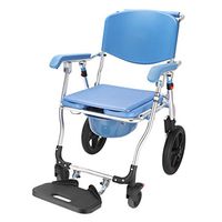 Wheeled Shower Commode Chair,Toilet Seat Bathroom Shower Stool for Elderly Person Pregnant Woman Handicapped Person Use Mobile Potty Chair