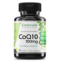 Emerald Labs CoQ10 100 mg with 30 IU Natural Vitamin E for Heart Health Support, Energy Production, Supports Immune System - 30 Capsules