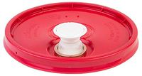 Hudson Exchange Lid with Spout and Gasket for 3.5, 5, 6, and 7 gal Buckets, HDPE, Red, 3 Pack