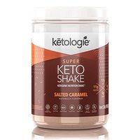 Ketologie Collagen Keto Shake (Salted Caramel) - with Coconut Oil, Probiotics, Grass Fed Hydrolyzed Collagen Peptides Type I & III, Low Carb, Dairy Free, Gluten Free, No Soluble Corn Fiber, 1.49lbs