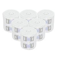 GT USA Organic Cotton Soft Woven White (2" Wide, 6 Pack) | Cotton Elastic Bandage Wrap | Latex Free | Metal Clip Fasteners | Hypoallergenic Compression Roll |for Sprains & Injuries