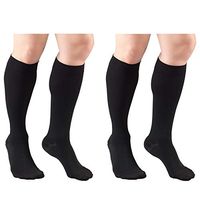 Truform Short Length Compression Stockings, 20-30 mmHg, Black, Medium (Pack of 2)