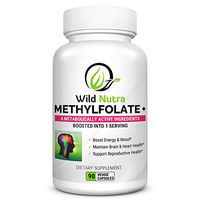Wild Nutra Methyl Folate - Optimized 5-MTHF L Methylfolate 1000 mcg + Methyl B12, Niacin, B1, B2 & B6 P5P. Helps Support Brain, Heart & Reproductive Health; Boost Mood & Energy levels* 3 Months Supply