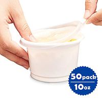 OTOR 10oz Plastic Food Storage Containers With Lids - 50 Sets - Restaurant Deli Cups, Foodsavers, Take Out To-Go, Baby & Portion Control Meal Prep Containers