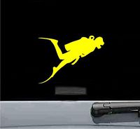 Scuba diving diver Vinyl Decal Sticker (YELLOW)