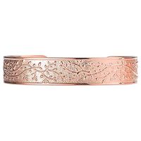 Divoti Custom Engraved PVD Rose Gold Medical Alert Bracelets for Women, Stainless Steel Medical Bracelet, Medical ID Bracelet w/Free Engraving - Lovely Filigree Olive w/6" Cuff(fits 6.5-8.0")-TP Blue