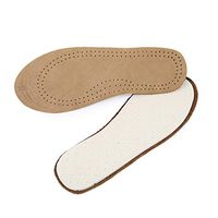 HEALLILY Cowhide Insoles Shock Absorption Insole Cushions Foot Massaging Pads for Sports Gym Size S