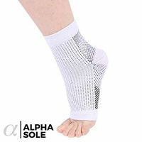 AlphaSole Compression Foot Sleeves for Women & Men - Foot Wrap Socks for Heel Pain, Arch Support, and Plantar Fasciitis Pain Relief - White(Small/Medium)
