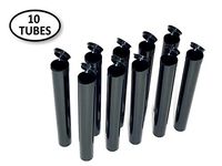 Karmay Doob Tubes Airtight 4.5" King-Size Squeeze Pop Top Joint Containers (10 Pack, Solid Black)