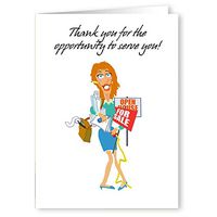 Personalized Interior Female Realtor Thank You for Opportunity Note Card - 36 Custom Cards & Envelopes