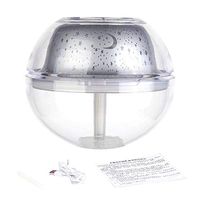 Livoty Ultrasonic Cool Mist Humidifier,USB Colorful LED Projector Light Crystal Projection Night Light Essential Oil Diffuser (Silver)