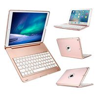 Keyboard Case iPad 9.7(6th Gen, 5th Gen) - iPad Air 2&1 - iPad Pro 9.7 2017,Businda Keyboard Case Stand Folio Backlit Light Colorful Ultra Slim Keyboard Case with Sleep/Wake Function,Rose Gold