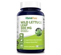 Wild Lettuce Leaf Extract 500mg 180 Veggie caps (Non-GMO,Made with Organic Wild Lettuce, Extract 4:1 & Gluten Free), All-Natural Sleep Aid and Pain Reliever