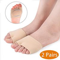 Metatarsal Sleeve Pads with Forefoot Gel Pads - 2 Pairs - Ball of Foot Cushion for Relieve Metatarsalgia Mortons Neuroma Diabetic Feet Pain (Fresh-L (Women's Size 8-11/Men's Size 6.5-9.5）)