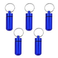 ROSENICE Waterproof Pill Case Pill Box Pill Holder Bottle Container 5pcs (Blue)