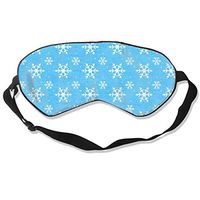 COLOMAKE Blue Frozen Snowflake Sleep Eye Mask for Men Women Sleeping Mask & Blindfold Block Out Light Soft Comfort Eye Shade Cover for Yoga Meditation