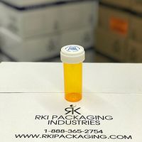 Amber Reversible Cap Child Safe Vials/Bottles/Containers w/Caps 16 Dram (225 Units/Box)