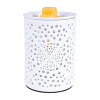 SUNPIN Ceramic Wax Warmer, White Hollowed Electric Fragrance Candle Warmer for Warming Scented Candles,Wax Melts - Spa,Aromatherapy（Floral Pattern (Color-2)