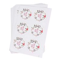Toyvian 144Pcs Christmas Round Floral Label Stickers Envelope Bag Seals Decor Ornaments Holiday Party Supplies(White)
