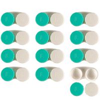 Contact Lens Case 12 Pack - Green Travel Safe Holder