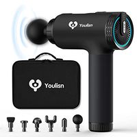 Youlisn 2020 Newest Muscle Massage Gun, Hand Held Deep Tissue Muscle Relief Massager, 6 Massage Heads for All Joints, Portable Personal Massage Device with Optional Modes