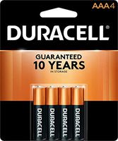 Duracell - CopperTop AAA Alkaline Batteries - long lasting, all-purpose Triple A battery for household and business - 4 Count
