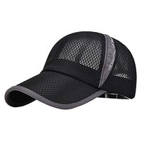 Meidexian888 Outdoor Breathable Mesh Cap,Unisex Breathable Quick Dry Mesh Baseball Cap Sun Hat (Black)