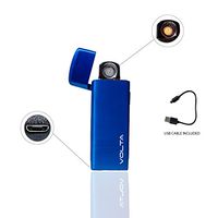 Volta Coil Lighter Compact Slim Profile Windproof USB Rechargeable Lighter (Blue)