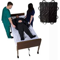 Multipurpose 47.2'' x 39.3'' Positioning Bed Pad with Reinforced Handles - Reusable & Washable Patient Sheet for Lifting,Turning & Repositioning - Black