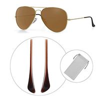 BEHLINE Replacement Temple Tips Ear Socks for Ray-Ban Aviator RB3025/RB3026/RB3136/RB3362 RB3029 etc,Sunglasses (Brown)，Metal Part Not Include