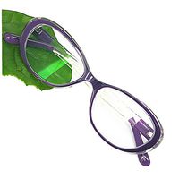 Reading Glasses Blue Light Blocking - Oval Computer Eyeglasses Frames for Women (Violet Crystal,0)