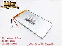 3.7V 5000mAh 3580150 Lithium Polymer Ion Rechargeable Battery Lithium Polymer Li-Po Battery for MP4 GPS MP3 Bluetooth Stereo DIY Gift