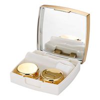 Jadeshay Lens Box - Portable Travel Cute Lenses Box,1 Set,Gold Pink White (Color : Gold)