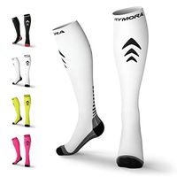 Rymora Compression Socks for Men & Women (Cushioned) (One Pair) (White) (Large)