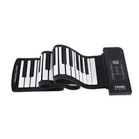 Portable 61 Keys Rollup Piano, Standard Soft Flexible Foldable Piano Electronic Piano Keyboard with External Power Adapter for Children Beginner