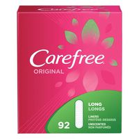 Carefree Original Ultra-Thin Panty Liners, Long, Unscented (Pack of 6)