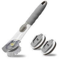 Brush Heavy Duty Dish Wand Sponge for Kitchen Sink Cleaning Scrubber Grips with Refill Replacement Head (1 Dishwands and 2 Refill Replacement Sponges)