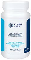 Klaire Labs Vitaprime - Twice Daily Iron-Free Multivitamin & Mineral with Metafolin Folate (60 Capsules)