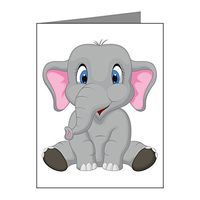 Note Card Cute Elephant Sitting