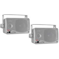 Pair Pyle Plmr24s Silver Marine Audio 2 Way Box Speakers