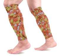 LEVEIS Corn Candy Halloween Calf Compression Sleeves 1 Pair, Leg Performance Support for Shin Splint Calf Pain Relief Men & Women Guards Sleeves for Running Cycling