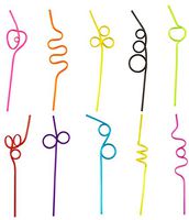 Faxco 100 Pieces Crazy Loop Straws Reusable Drinking Straws For Party, Carnivals, Birthday, Assorted Colors