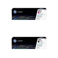 HP 201X (CF403X) Magenta High Yield Original LaserJet Toner Cartridge and HP 201X (CF400X) Black High Yield Original LaserJet Toner Cartridge Bundle