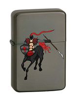 Hat Shark Centaur Dark Knight Gallop Running with Sword and Shield Vector KGM Thunderbird Vintage Lighter - Gunmetal Satin