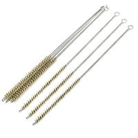 Saim Wire Tube Bristles Pipe Brushes Cleaning Tool for Gas Grill Burner Tube Drains, Brass, 8mm Diameter, 26.2cm Length, Pack of 6
