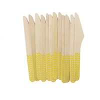 Youmewell Wooden Disposable Cutlery Yellow Chevron Wooden Knives 108 Count