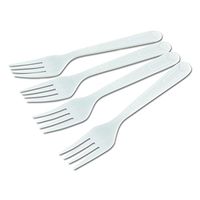 GEN HYWIWF Heavyweight Cutlery, Forks, Plastic, White (Case of 1000)