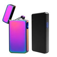 Plasma Lighter 2 Pack Arc USB Lighter Rechargeable Windproof Arc Lighter Flameless Butane Free Electric Lighter for Cigar,Cigarette,Candle (Magic & Black)