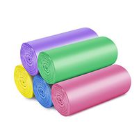 Mini Skater 100 Pcs Garbage Bags Thicken Assorted Color 5 Rolls Plastic Trash Bag Can Bin Liners Wastebasket for Bathroom Bedroom Home Kitchen Office Garden