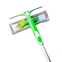 JJYPY Glass Wiper- Double Sided Glass Window Cleaning Silicone Squeegee Shower Screen Wash Washer Wipe Microfibre Pad Squeege (Color : Green)